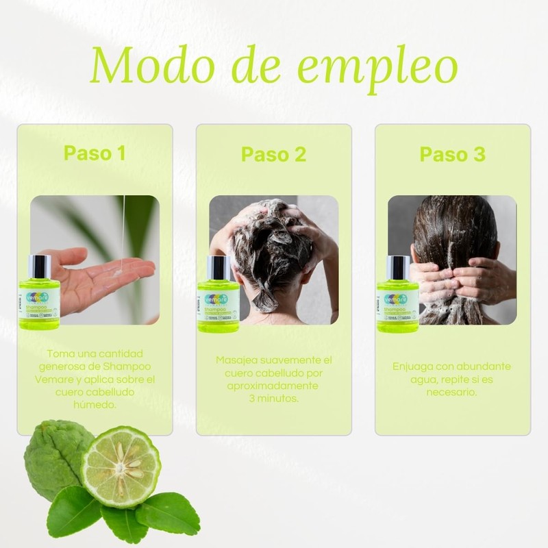 Vemare Cosmetics Shampoo con Extracto de Bergamota Fortalecedor Capilar 100ml
