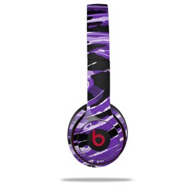 WraptorSkinz Skin Compatible with Beats Solo 4, Solo 3 and Solo 2 Wireless Headphones - Alecias Swirl 02 Purple - Decal Vinyl Wrap (Headphones NOT Included)