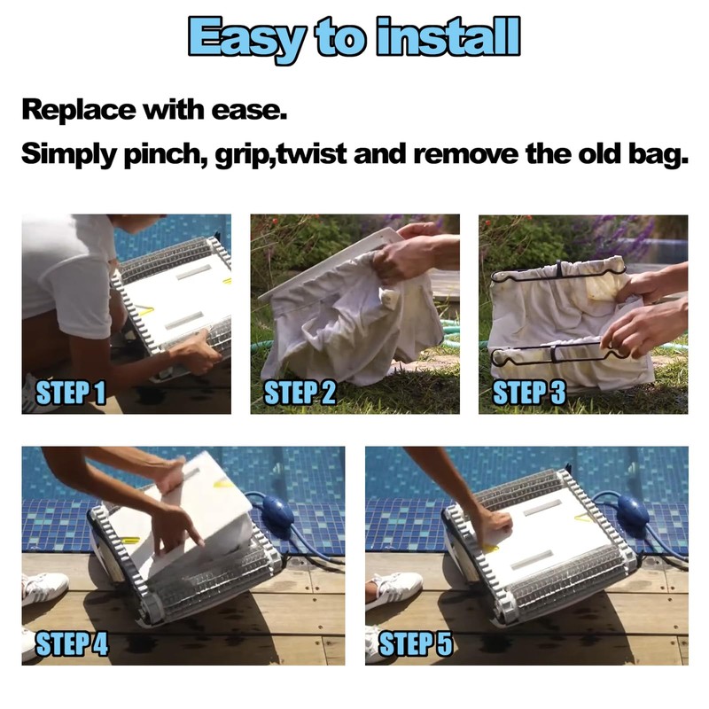 Pool Cleaner Replacement Fine Filter Bag, Pool Vacuum Filter Bag