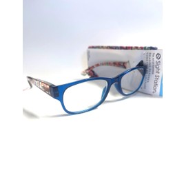 Foster Grant Sight Station Makayla Reading Glasses blue with multicolor temples +2.00