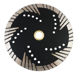 JDK Diamond Tools 6 Inch Turbo Diamond Saw Blade for Cutting Granite Deep Triangle Cutting Disc for Stone Masonry Brick Block Concrete with 7/8’’-5/8’’ Arbor
