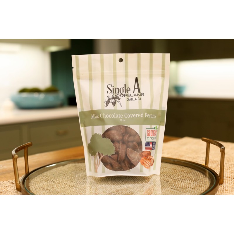 Single A Pecans Milk Chocolate Covered Pecans, Georgia Grown, 12