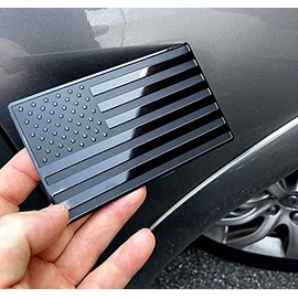 US Black Flag Auto Car Fender Emblem for Cars Trucks Laptop Walls (5"x3", Black)