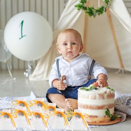 Pack of 30 Jute Bags with Drawstring, 8 x 10 cm, Mini Cotton Bags for Filling with 30 Tree of Life Pendants, Cotton Bags for Christmas, Wedding, Birthday, Communion