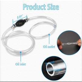 deemars Gasoline Siphon Hose, Gas Oil Water Fuel Transfer Siphon Pump, Gasoline Transfer Pump for water Gas Oil Petrol Diesel, Fuel Siphon Pump with 2 Durable PVC Syphon Hoses