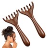 Scalp Massage Comb,2 Pcs Massage Comb,Wooden Head Massager,Scalp Gua Sha