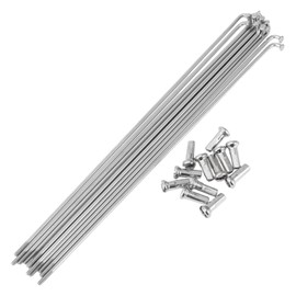 X AUTOHAUX 12 Set 14G Bicycle Spokes 183mm Bike Wheel Spokes 304 Stainless Steel Silver Tone