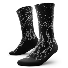 Outway Day 'N Night Crew Socks, Moisture-Wicking Athletic Calf Socks with Arch Support for Men and Women, Colorful Design, Size S/M