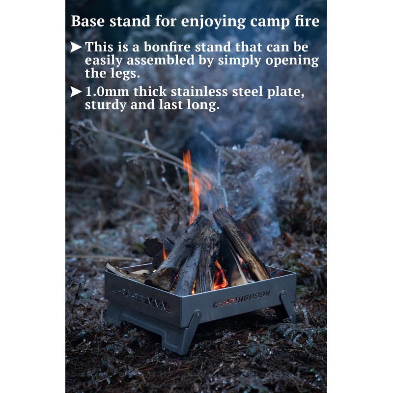 CAMPINGMOON Portable Charcoal Grill Fire Pit Small Stainless Steel for