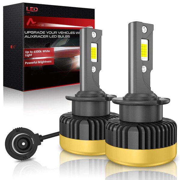 AUXIRACER D4S LED Bulb, 2023 New Version Headlight D4S LED CANBUS Replace HID Xenon OEM Bulb, 30000LM 100W 6000K White Extremely Bright LED Lamp Conversion Kits (2 PCS)
