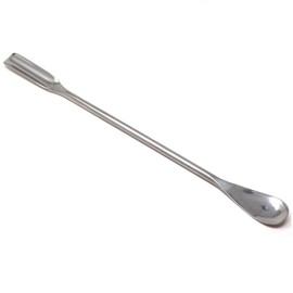 A2Z - Makeup Spatula Tool - Professional Beauty Stainless Steel Cosmetics Mixer Long Metal Spatula Depotting, Scraping, Mixing Makeup & Skincare Tools - For Makeup Artists (SCOOP & SPOON)