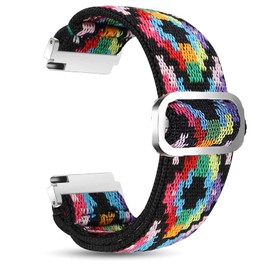 Sahouden Compatible with NZKEEYZI Smartwatch Band, Stretch Elastics Nylon Adjustable Replacement Strap Accessories Compatible for NZKEEYZI L20/YIYEBFU L20/Aukire L20 Smartwatch (Color)