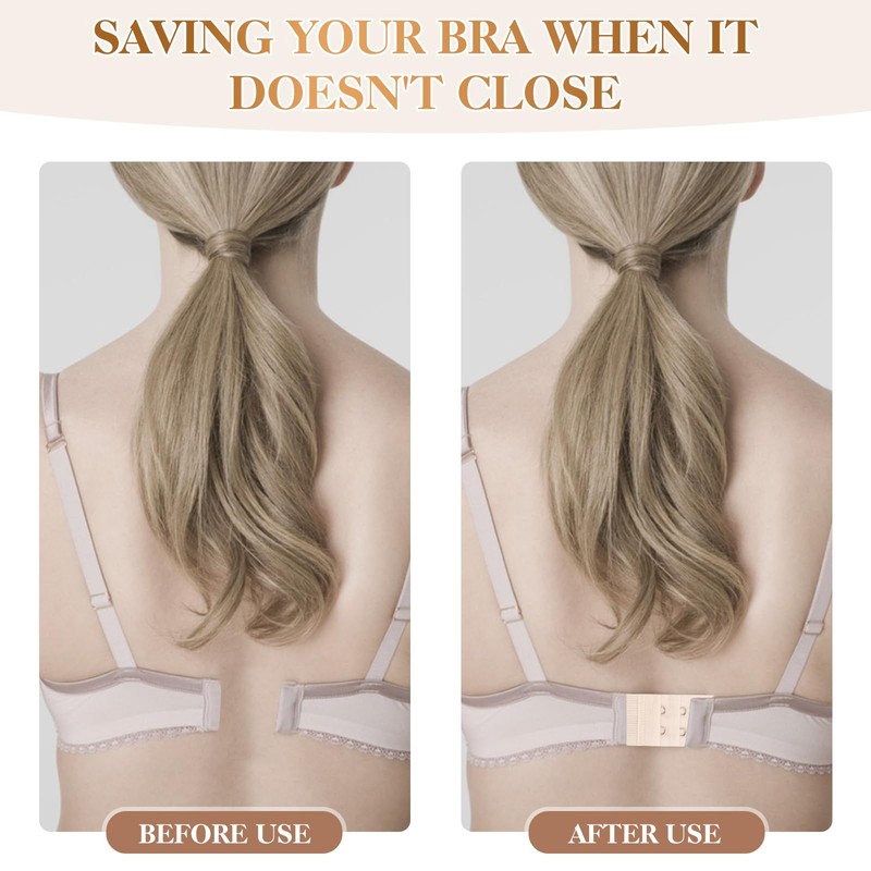 Megecaa Bra Extender 2 Hook 3 Row - 8 Pcs