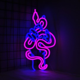 Whfobfe Snake Neon Sign Led Neon Light Neon Signs for Wall Decor USB Powered Led Neon Signs for Room Decoration