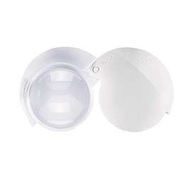 Eschenbach 1520910 Foldable Magnifier mobilent LED, Very Compact, high-Magnification Lens with efficient LED Illumination, Colour: White, Dimensions Lens: Ø 35 mm, Magnification: 10x, Dioptre: 38