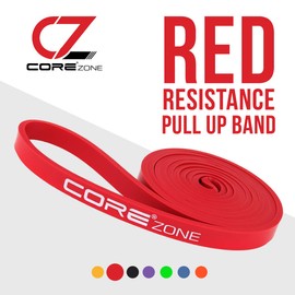 COREZONE Widerstandsbänder für Klimmzüge, für Crossfit, Body-Stretching, Powerlifting, Fitness-Training, Mobilität, lange Workout-Loop-Bänder für Männer und Frauen (rot/leicht)