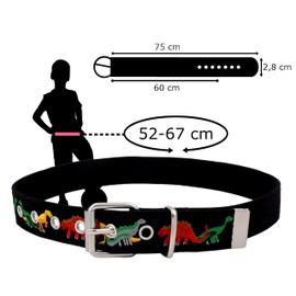 EANAGO Beautiful Fabric Children's Belt for Boys – Universal Fit Belt for Boys from 3 to 12 Years – Children's Belt Boys – Belt Children Boys – Children's Belt Boys, black