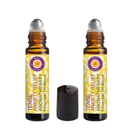 Deve Herbes TENSE ANXIETY RELIEF - Aromatherapy Essential Oil Blend of Sandalwood, Lavender, Clary Sage, Roman Chamomile & Patchouli Essential Oils 10ml X 2 (0.22oz)