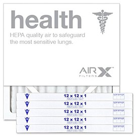 AIRx Filters 12x12x1 Air Filter MERV 13 Pleated HVAC AC Furnace Air Filter, Health 6-Pack, Made in the USA