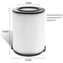 VF4000 Filter Replacement for Ridgid Shop Vac Filters 5-20 Gallon Ridgid Vacuum Filter 6-9 Gallon Husky Vacuum, with 2 Foam Sleeve 2 Filter