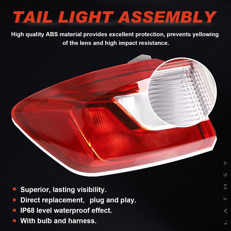 Lathsy Tail Light Outer Compatible With 2016-2019 Chevy Cruze Sedan