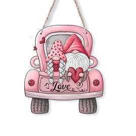 Dumyum Valentine's Day Decorative Sign - Pink, Modern Love Theme - Medium Engineered Wood Sign - Door Mount, Wall Mount - 'Love' Pre-Printed Text