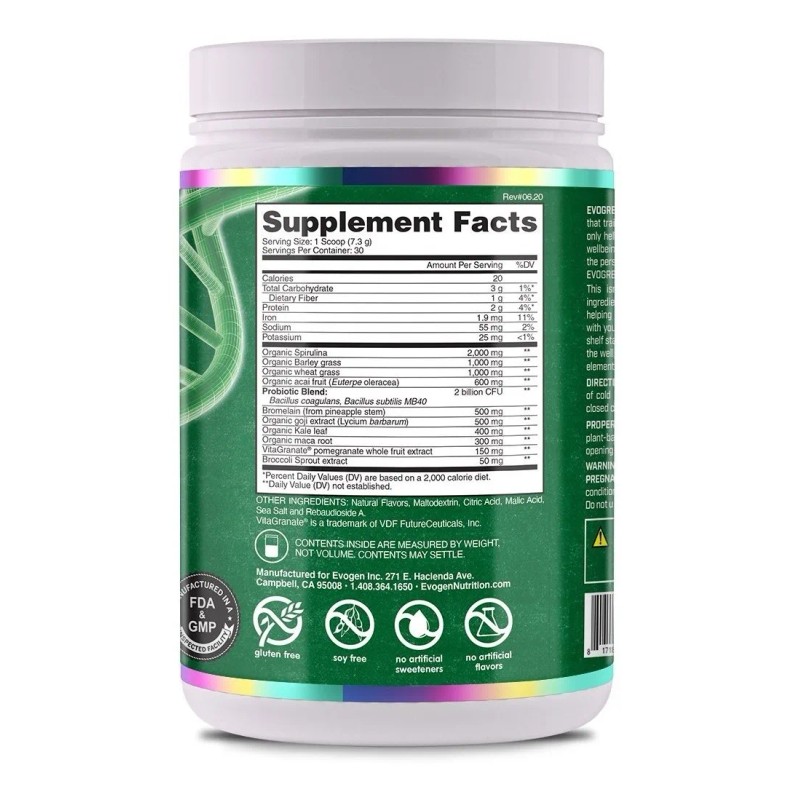 Evogreens Evogen Naturals Premium Performance 30 Servicios