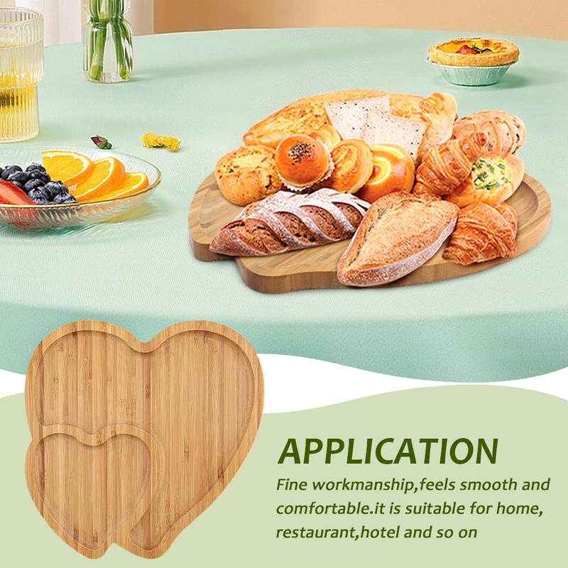 Wooden Serving Tray, Heart Charcuterie Boards for Wedding, Housewarming