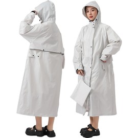 TONGMO Raincoat, Bicycle, Rainwear, Women's, Men's, Long Length, Large Size, Waterproof, Breathable, 12.3 oz (350 g), Lightweight, Not Stuffy, Highly Functional, Work or School, Rain Gear, Bicycle