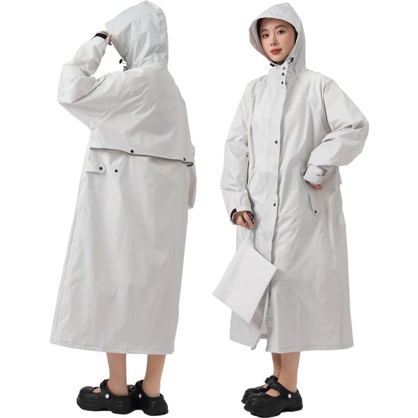 TONGMO Raincoat, Bicycle, Rainwear, Women's, Men's, Long Length, Large Size,