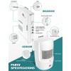 1byone Wireless Motion Detector with 2 Sensors and Receiver for