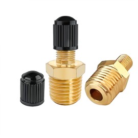 2 Pack Brass Air Inflator Adapter, Tire Inflator Adapter1/4 NPT (M) to Standard Schrader Valve (M), Tire Inflator Connector for Portable Air Compressor, Pump, Air Hose, Air Chuck, Auto Car Tire Valve