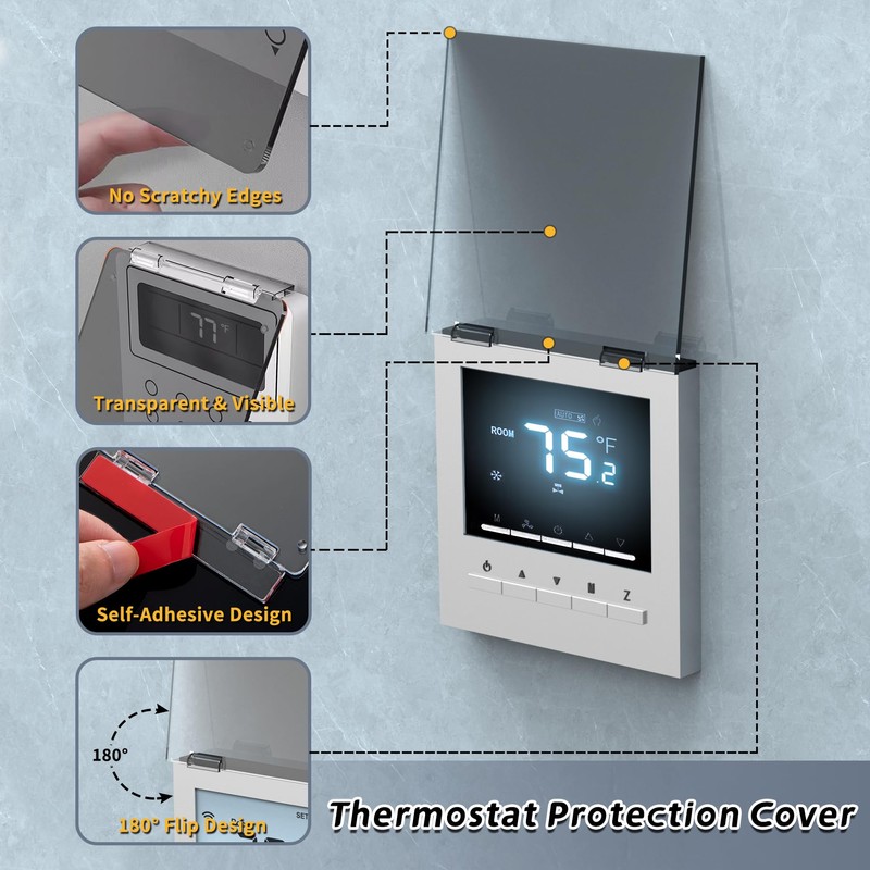 Flamorrow Air Conditioner Thermostat Panel Protection Cover, 3 Pack 4.7"