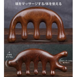 Massage Comb, Scalp Massage, Sandwood Comb, Hair Care, Meridian Massage, For Scalp, Face, Neck, Decollete, Natural Wood, High Quality, Hair Brush, Anti-Static, Unisex, 2 Pieces