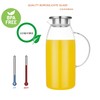 60 Ounces Glass Pitcher with Lid, Hot/Cold Water Jug, Juice
