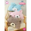 King Cole 9218 Crochet Pattern Animal Pillow Designs Bear Rabbit
