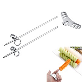 2pcs / Set Stainless Steel Vegetable Spiral Cutter Slicers Manual Potato Carrot Cucumber Carving Roller Home Kitchen Cutting Tool