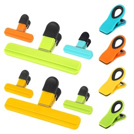 SilveWillo Bag Clips - Heavy Duty Chip Clip and Refrigerator Magnet Clips for Food Snack Kitchen Storage with Air Tight Seal Grip, Multicolor, Pack of 10