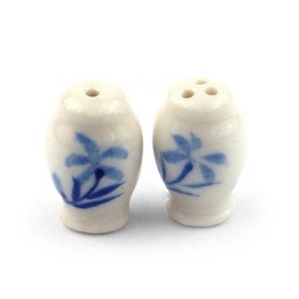 MyTinyWorld Dolls House Miniature Palm Design Ceramic Salt And Pepper Pot