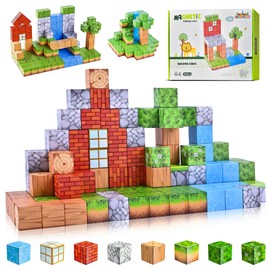 Magnetic Blocks – Build Mine Magnet World Set, STEM Montessori Sensory Toys for Boys & Girls Age 3-8, Educational Construction Cubes for Toddlers, Gifts for Kids 3+ Years Old