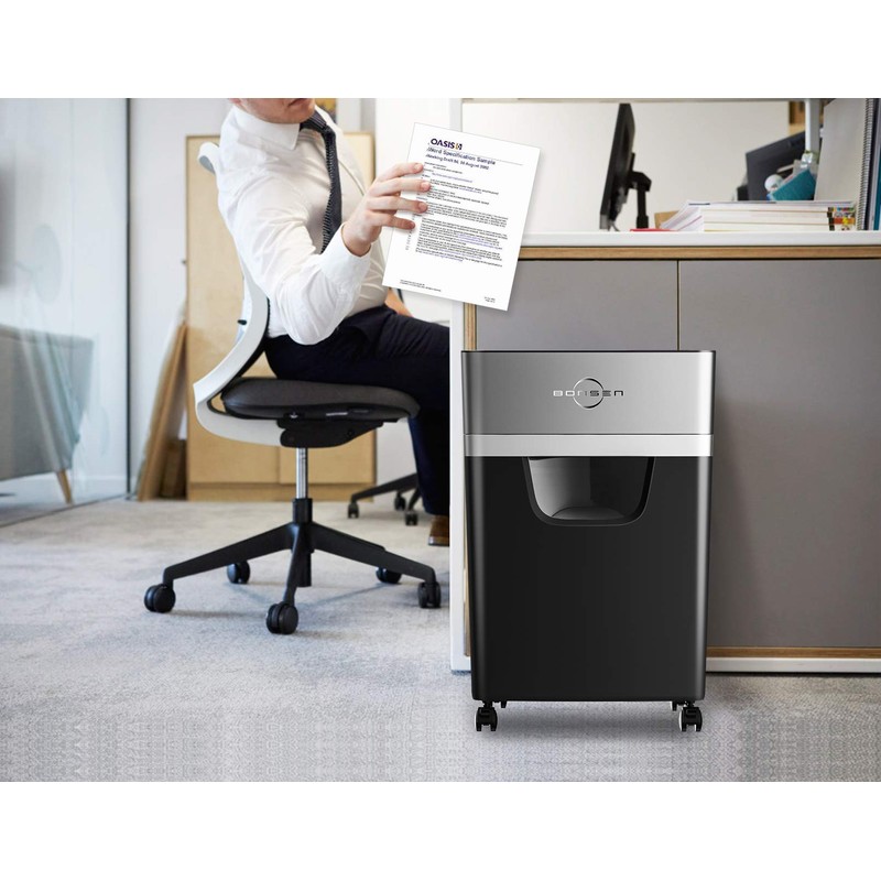 BONSEN 16-Sheet Heavy Duty Paper Shredder for Office, 60-Minute Running