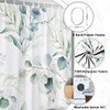 Uiiooazy Green Leaves Shower Curtain, Eucalyptus Leaf Plants Pattern, Bathtub