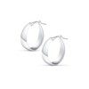 Amberta Women Handmade 925 Sterling Silver Chunky Hoop Earrings: Silver