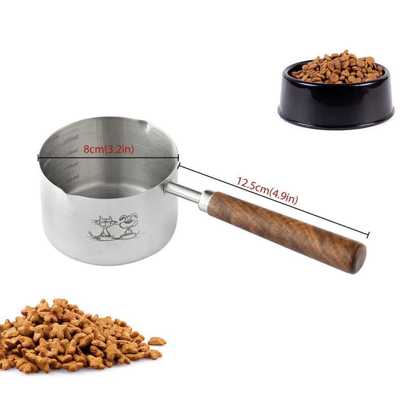 Dog Cat Food Scoop Measuring Cup, LCCOWOT Stainless Steel 1
