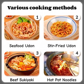 Udon Noodles - Thick & Chewy, Quick for Soup & Stir, 200g per Pack, 2-Pack