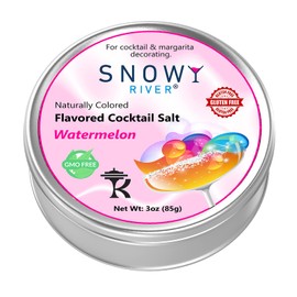Snowy River Naturally Flavored Cocktail Salt (1x3oz Tin), Colored and Flavored Margarita Rimming Salt, Beverage Rimmer, Drink Salt, Decorative Salt for all occassions (Watermelon)