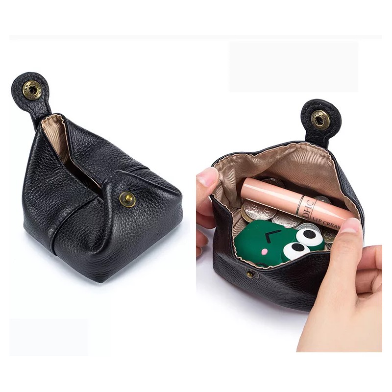 Leather Coin Pouch Change Holder Mini Pocket Wallet for Women