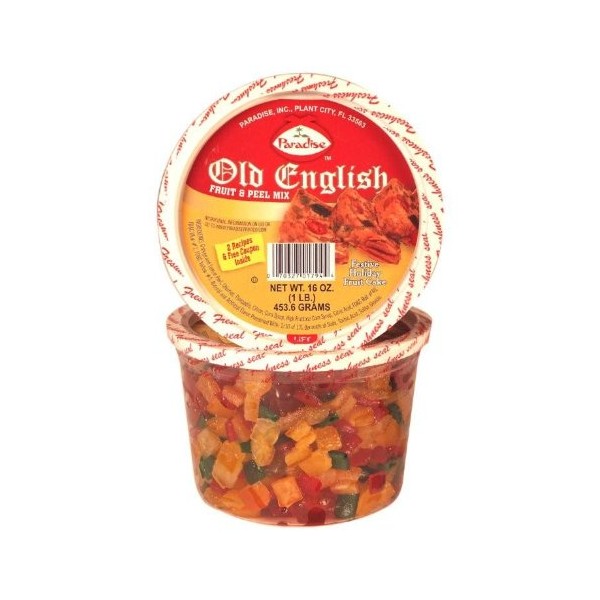 Paradise Old English Fruit and Peel Mix, 16 Ounce Tubs