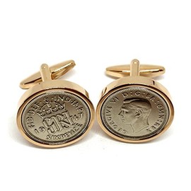 Luxury 1947 Original Lucky Sixpence 6d birthday/Anniversary Cufflinks ideal for a 78th birthday HT RoseG