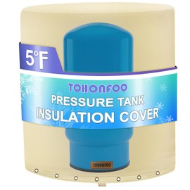 Round Well Pressure Tank Cover (5°F) - Insulated Well Pump Cover - Water Well Tank Covers - Thickened 3 Layers Water Well Tank Covers Insulated for Winter Freeze Proof, 28"Dia x 34"H, Beige